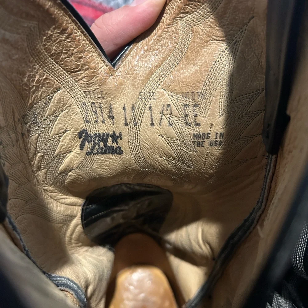 Tony Lama Black Western boots (11.5 WIDE) - Picture 2 of 8